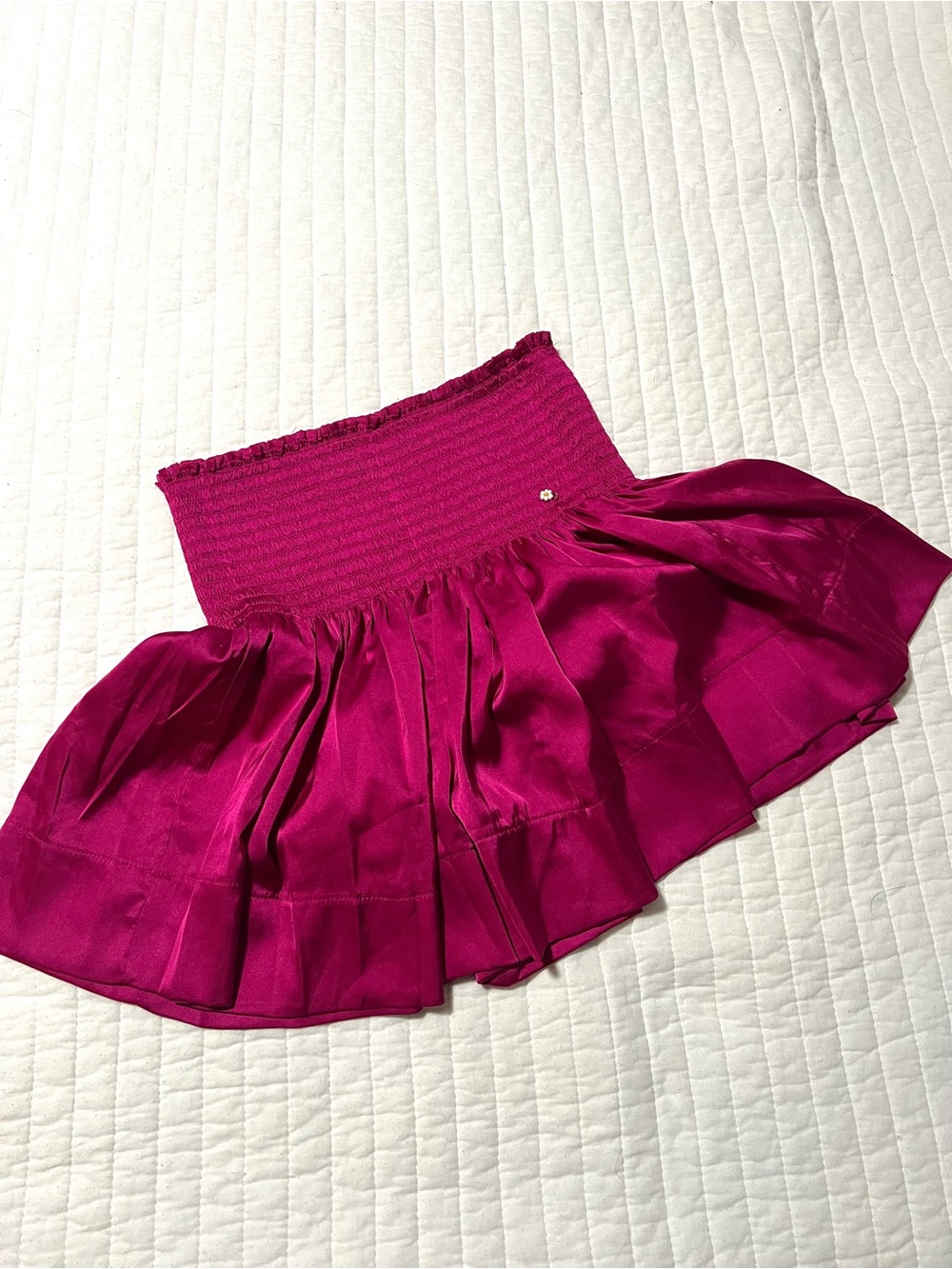 Natural Life Vibrant Fuchsia Smocked Satin Shorts